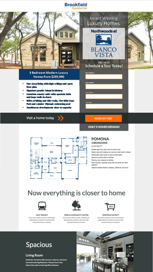 Northwoods by Brookfield landing page from Neon Ambition