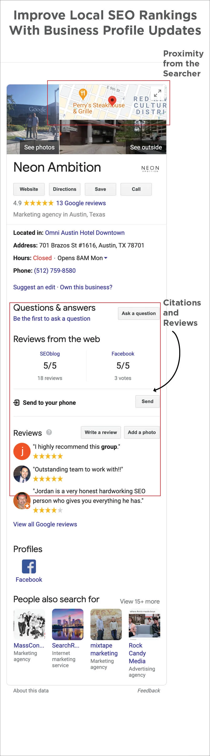 Neon Ambition local business Google result