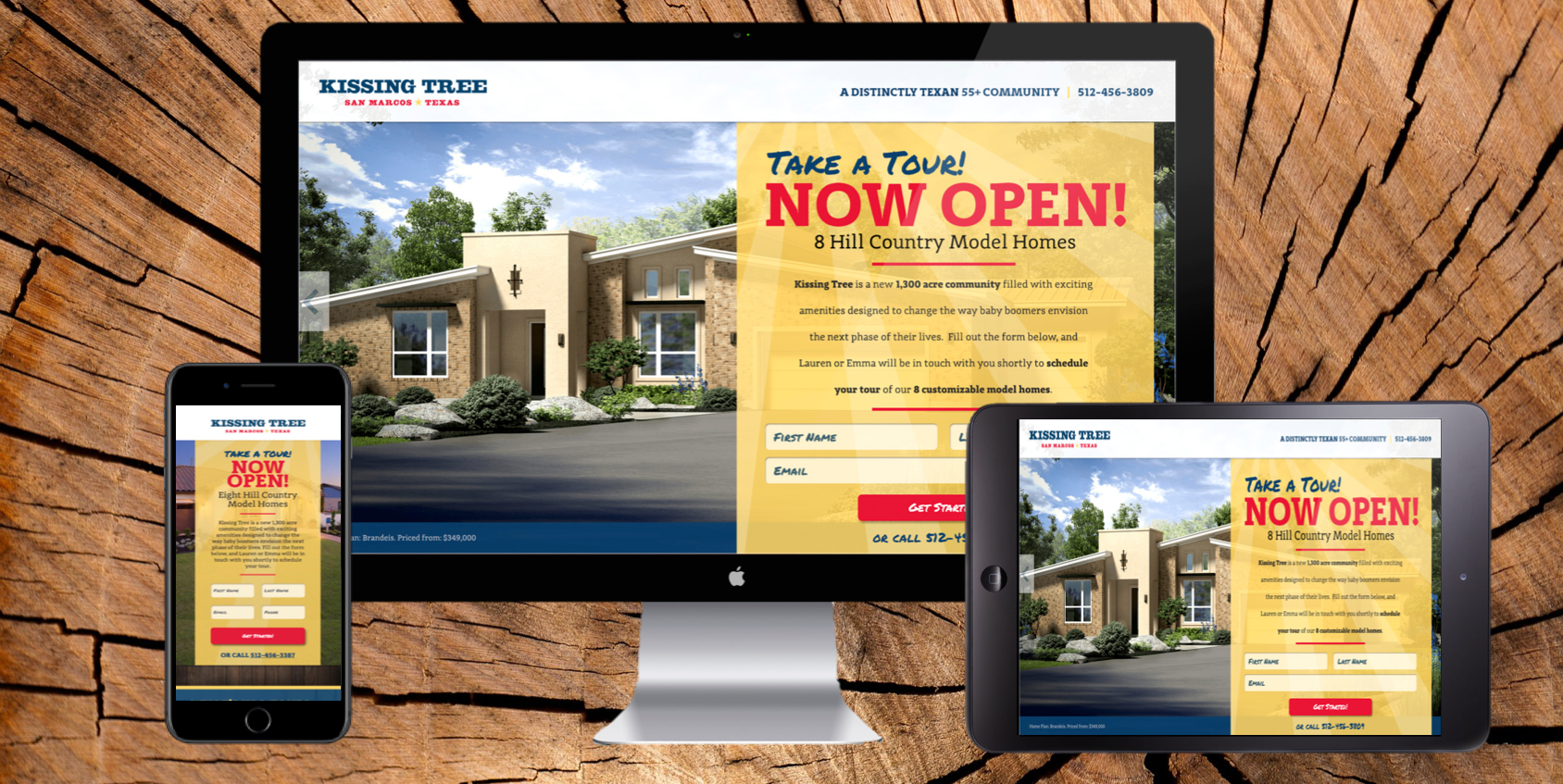 Kissing Tree Take a Tour Landing Page